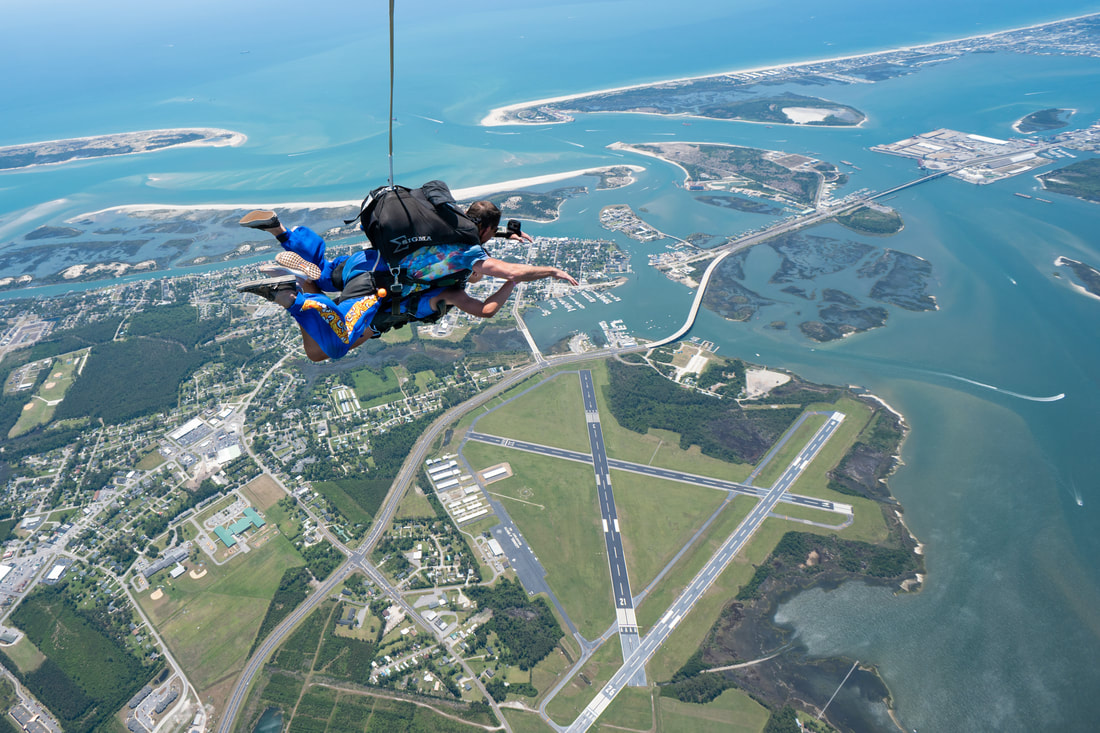 Skydiving near Oak Island